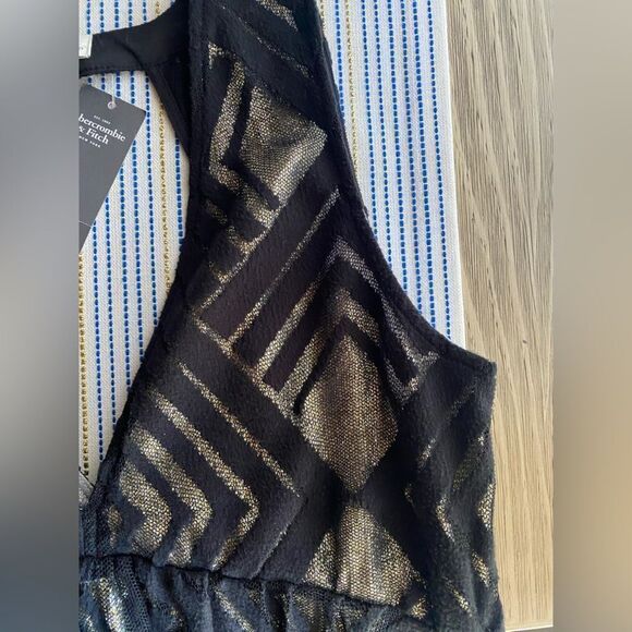 Abercrombie & Fitch black and gold sleeveless dress size medium - Picture 8 of 16
